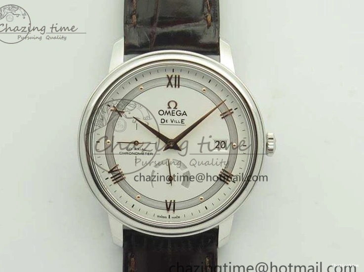 0107 De Ville Prestige Real Power Reserve SS TW 1:1 Best Edition White Dial RG Markers On Leather Strap A Thermal 8089